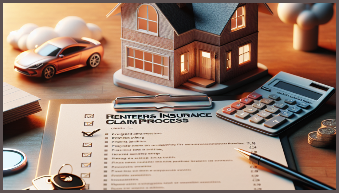 A checklist and a symbolic house for insurance claims guidance.
