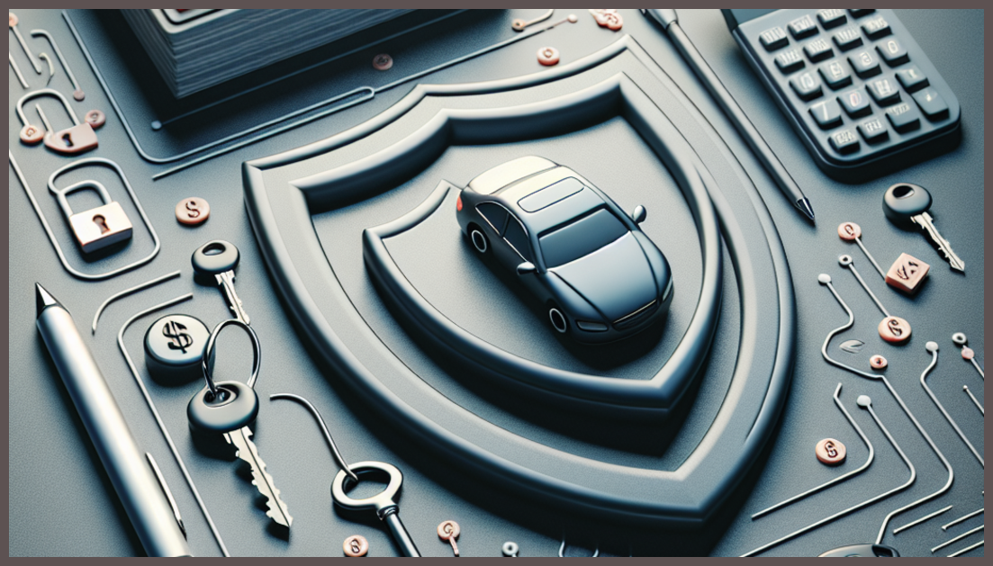 Visual representation of car insurance comparison with symbols of trust.