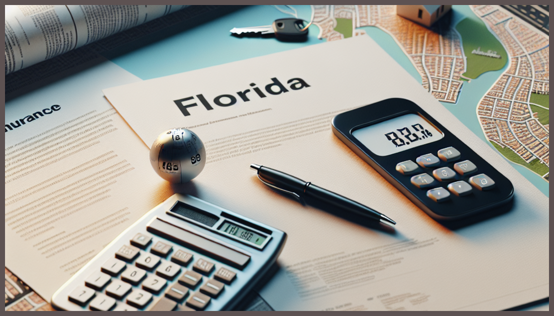A calculator and Florida map symbolize homeowners insurance.