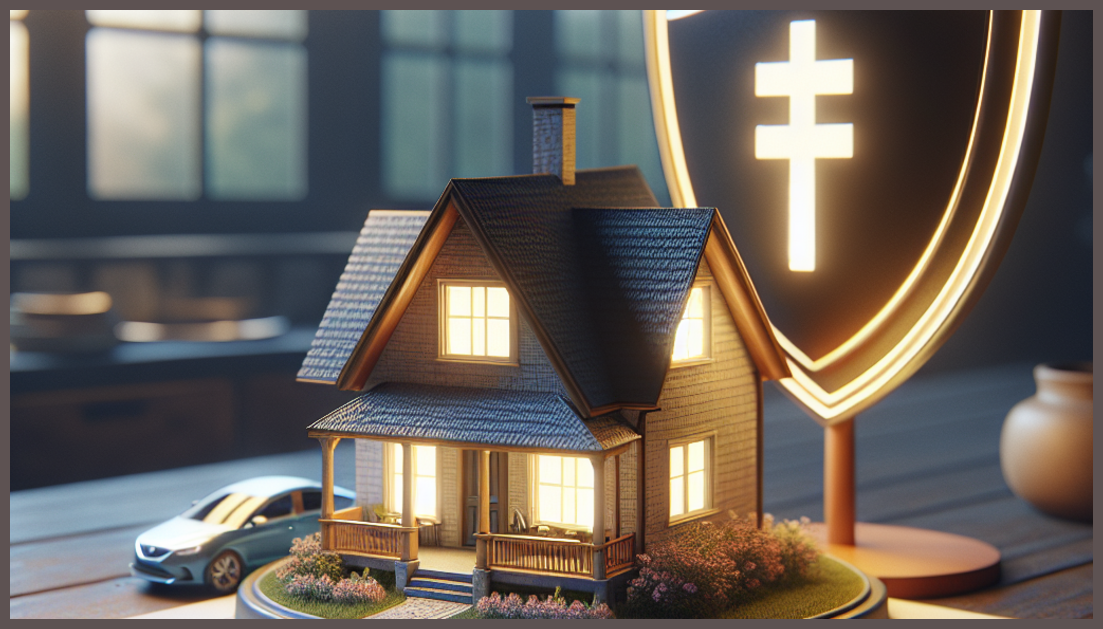 A house protected by an insurance shield symbol.